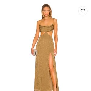 LOVERS + FRIENDS Jamey Maxi Dress in Gold